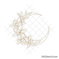 Daffodils and the moon svg