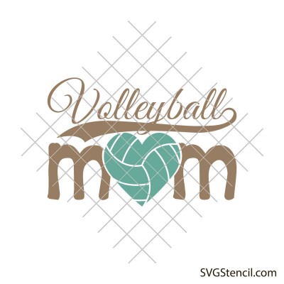 Volleyball mom heart svg