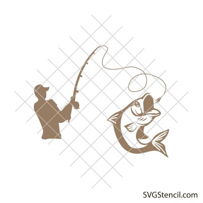 Fisherman silhouette svg