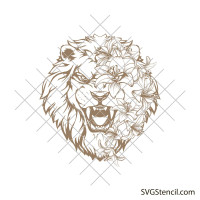 Floral lion face svg