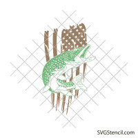 American fishing flag svg