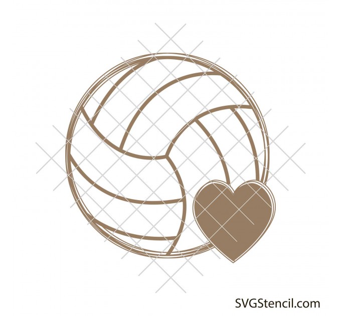 Love volleyball svg