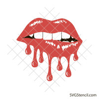 Dripping red lips svg