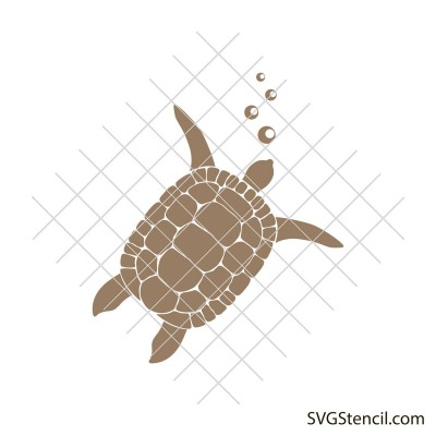 Swimming sea turtle svg