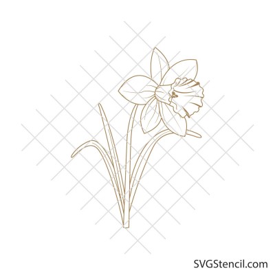 Daffodil flower outline svg