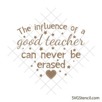 The influence of a good teacher can never be erased svg