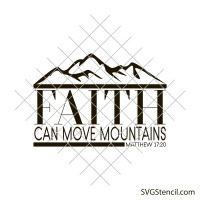 Faith can move mountains svg | Motivational quote svg