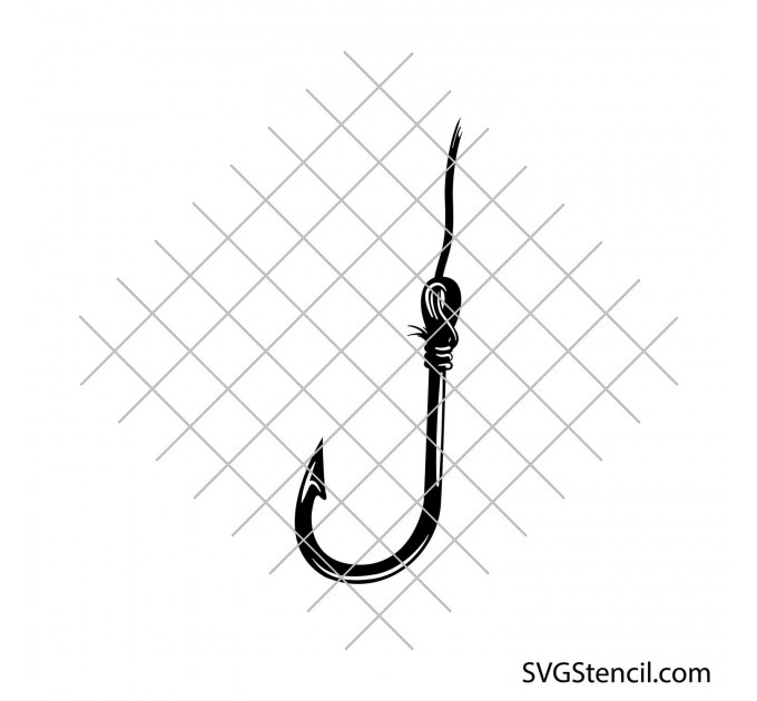 Crossed fish hook svg  Fish hook monogram svg - SVGStencil