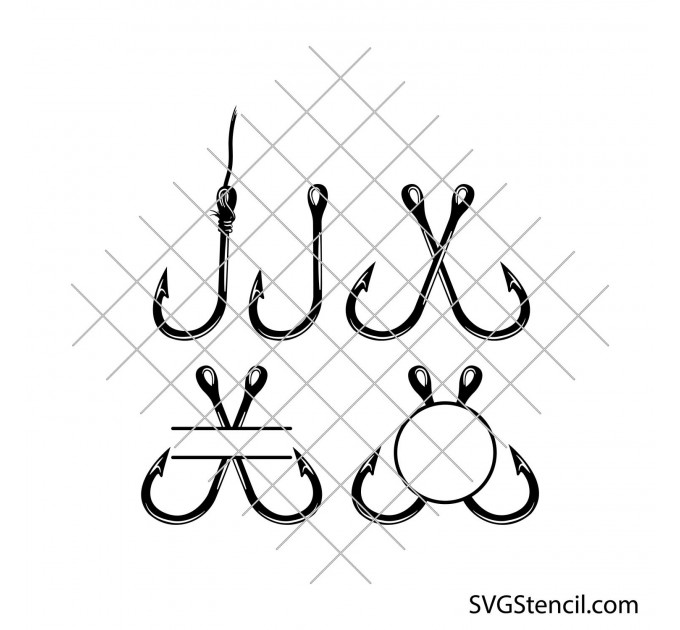 Fishing hook svg | Silhouette fish hook svg