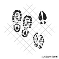Christmas tracks svg | Santa footprint svg