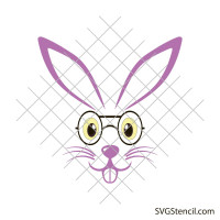Easter bunny face with glasses svg