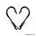 Fish hook heart svg | Fishing hook svg