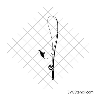 Fishing pole svg design | Fishing rod svg