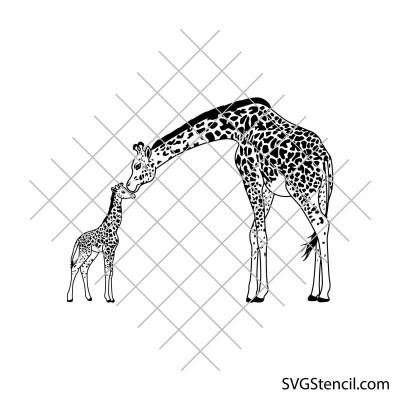 Mom and baby giraffe svg | Giraffe family svg