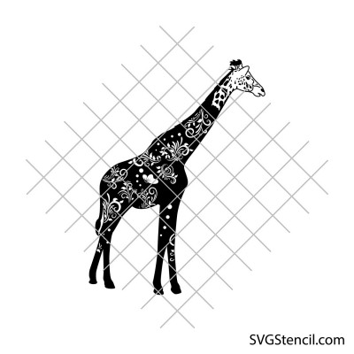 Giraffe mandala svg | Floral giraffe svg