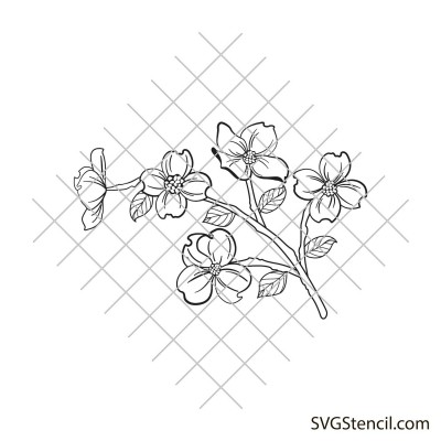 Dogwood flower svg | Spring flowers svg