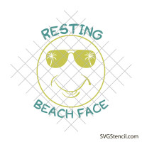 Resting beach face svg | Summer shirt svg