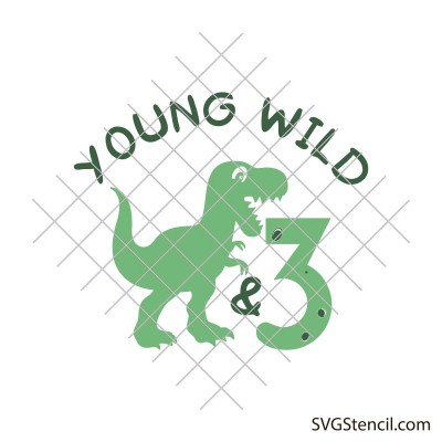 Young wild and three dinosaur svg
