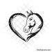 Horse heart svg | Cute horse head svg