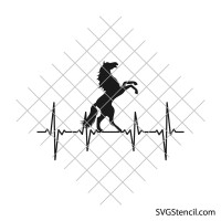Horse heartbeat svg | Equestrian svg