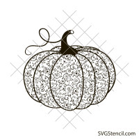 Mandala pumpkin svg | Floral pumpkin svg