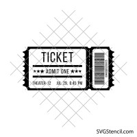 Old movie ticket template svg | Cinema ticket svg