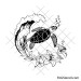 Swimming hawaiian turtle svg design