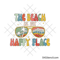 The beach is my happy place svg | Summer quote svg