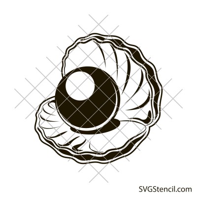 Clam with pearl svg design