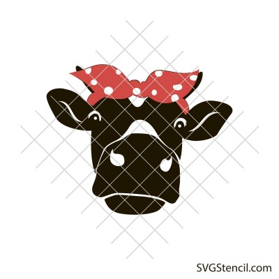 Cow face with bandana svg