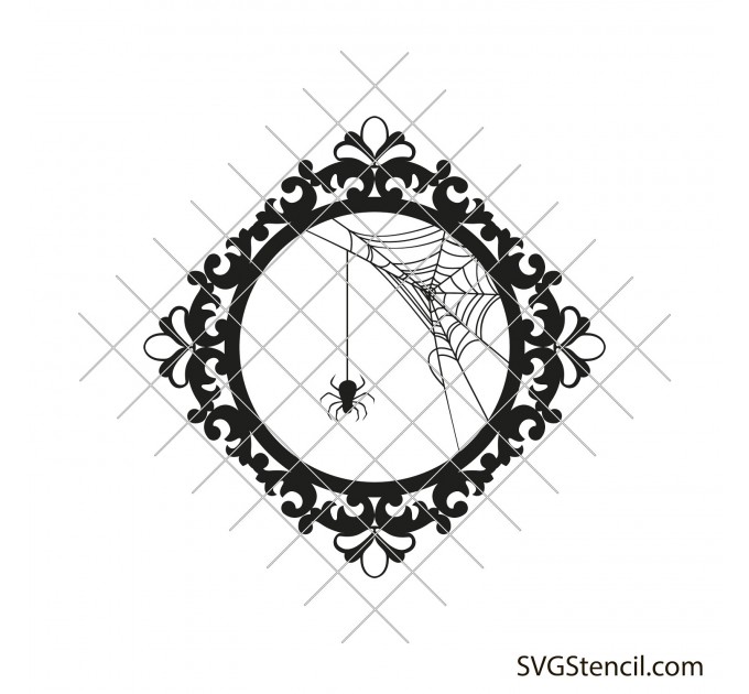 Mirror with spider web svg | Halloween horror svg