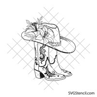 Cowboy hat and boots svg
