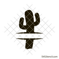 Cactus monogram svg