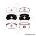 Set of nurse's hat svg designs
