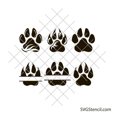 Panther paw print svg | Paw monogram svg