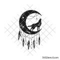 Wolf dreamcatcher svg | Celestial svg