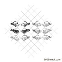 Skeleton boob hands svg