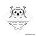 Monogram owl svg