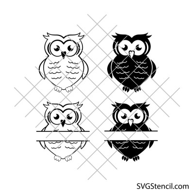 Monogram owl svg | Simple owl svg