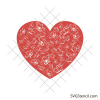 Heart with butterflies svg