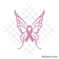 Breast cancer butterfly svg | Awareness ribbon svg