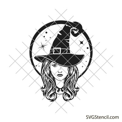 Cute Halloween witch svg | Beautiful witch svg