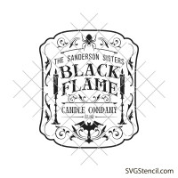 Hocus pocus black flame candle svg