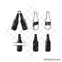 Beer bottles svg | Beer monogram svg