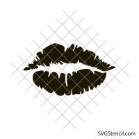 Kissing lips free svg | Lips silhouette svg