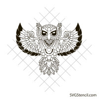 Owl mandala svg | Snowy owl svg