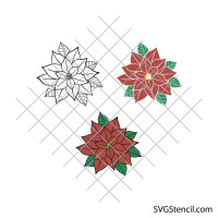 Poinsettia svg | Christmas flowers svg