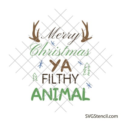Merry Christmas ya filthy animal svg