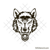 Realistic wolf head svg | Wild wolf svg