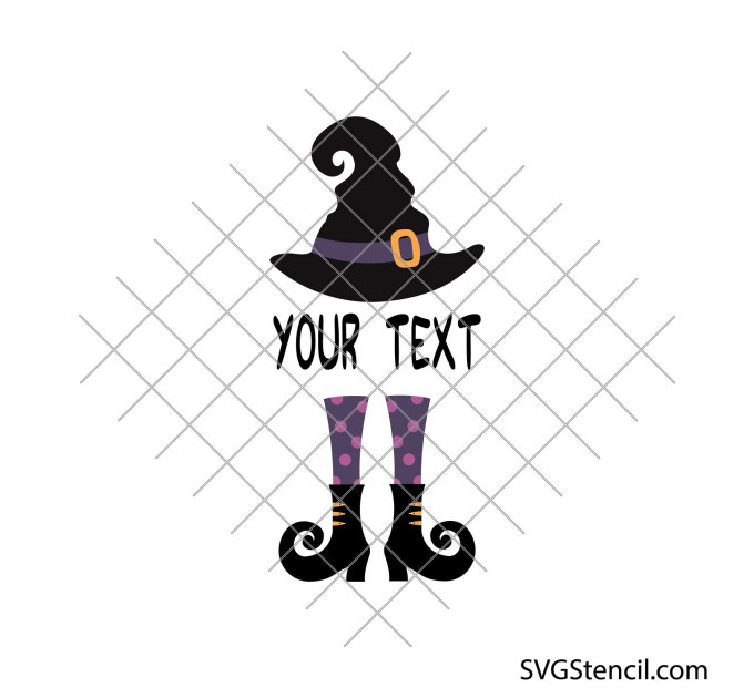 Witch monogram svg | Witch legs svg